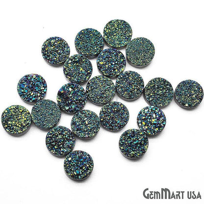 Plain Druzy 10mm Round Shape Loose Cabochon (Pick Your Color) - GemmartUSA