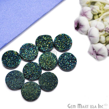 Titanium Druzy Cabochon 14mm Round Druzy (Pick Your Color) - GemMartUSA