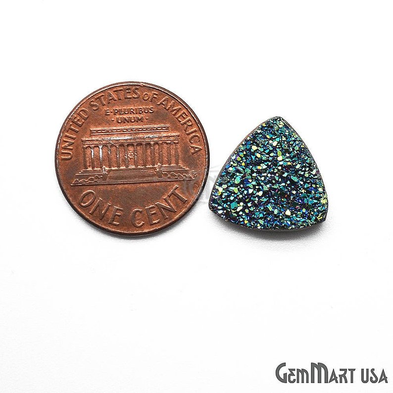 Titanium Druzy Cabochon 14mm Trillion Loose Druzy (Pick Your Color) - GemMartUSA