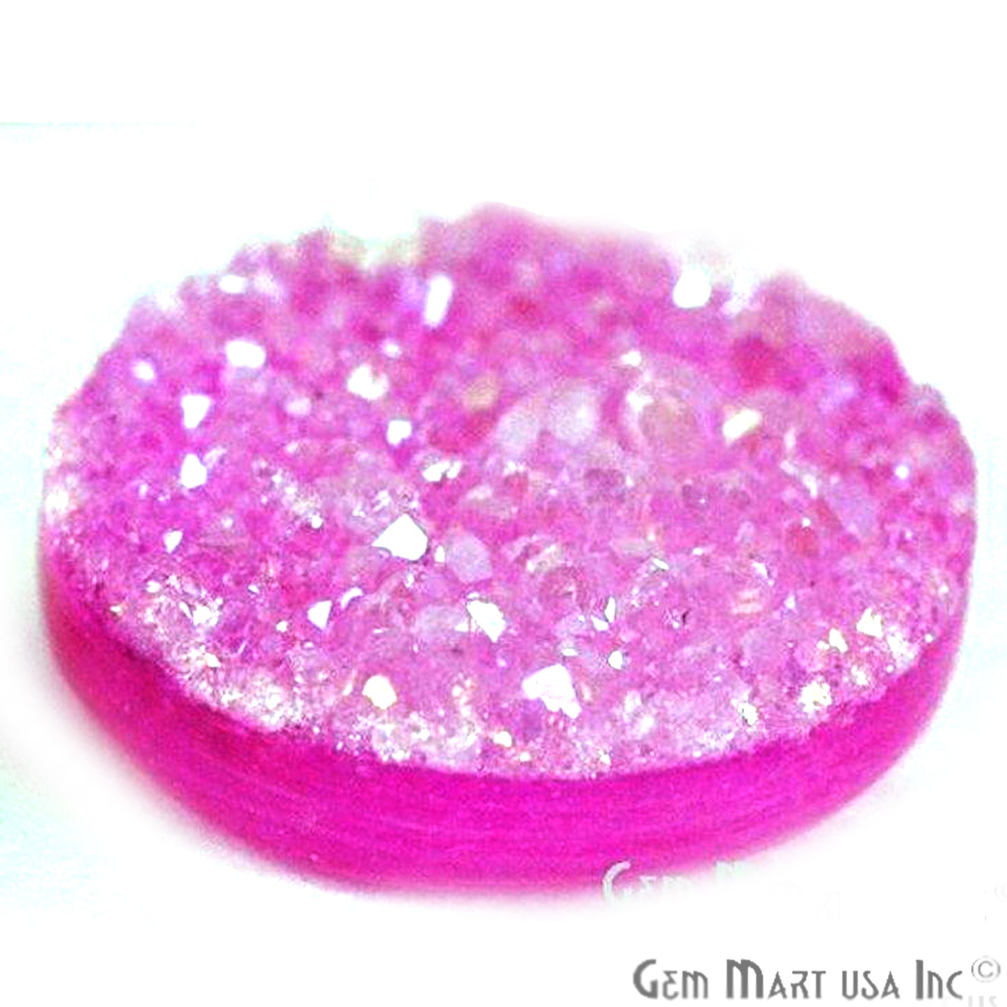 Plain Druzy 8mm Round Shape Loose Cabochon (Pick Your Color) - GemMartUSA