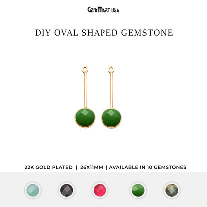 DIY Gemstone Long Dangle Drop Gold Plated Chandelier Earring Connector 1 Pair