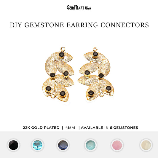 Gemstone 49x24mm Gold Leaf Finding Earring Connector