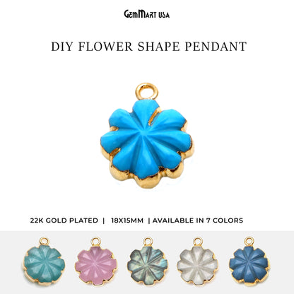 Flower Shape Gemstone Charm