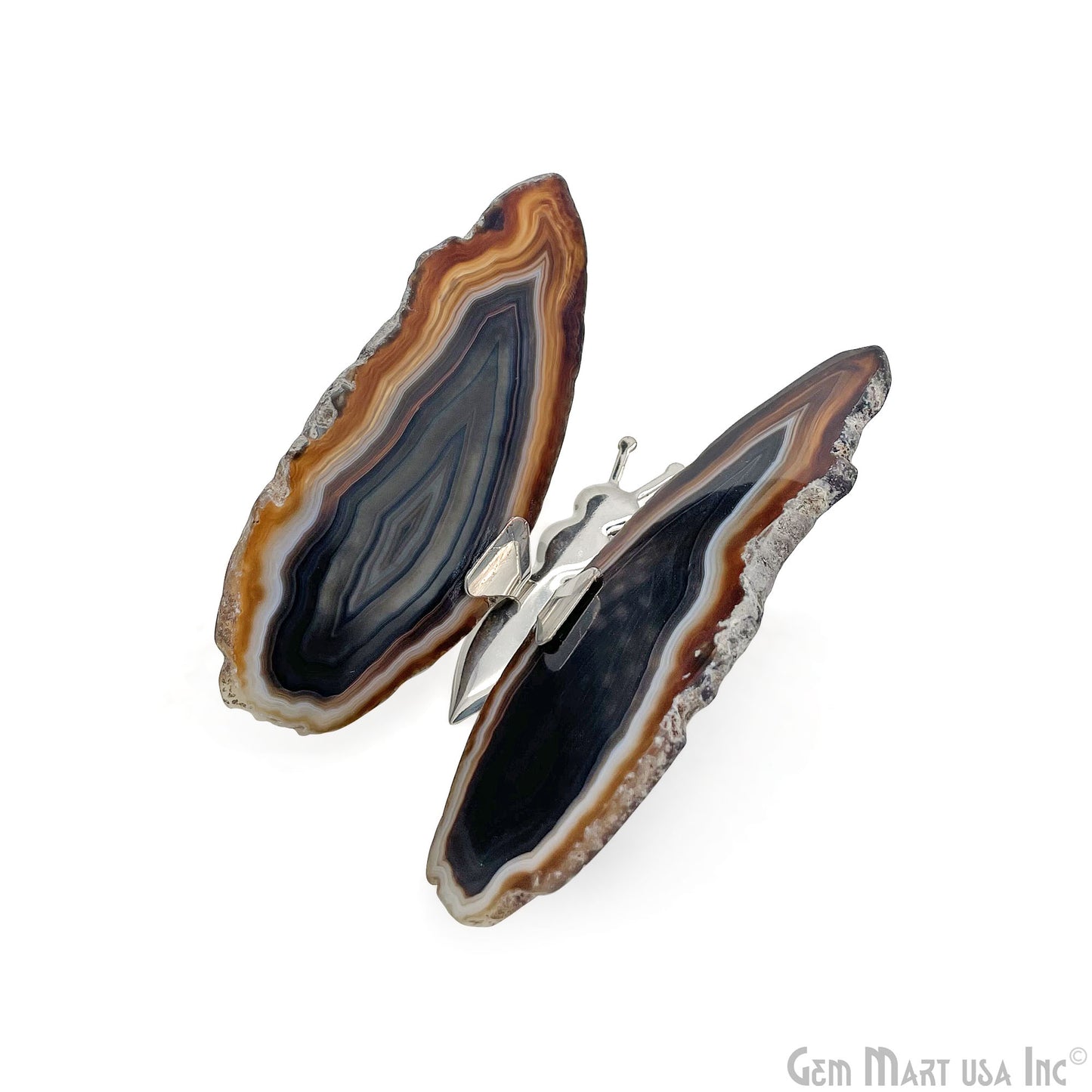Black Agate Slice Butterfly, Natural Agate Décor, Butterfly Wing Home Décor, Agate Geode, Natural Gemstone Butterfly