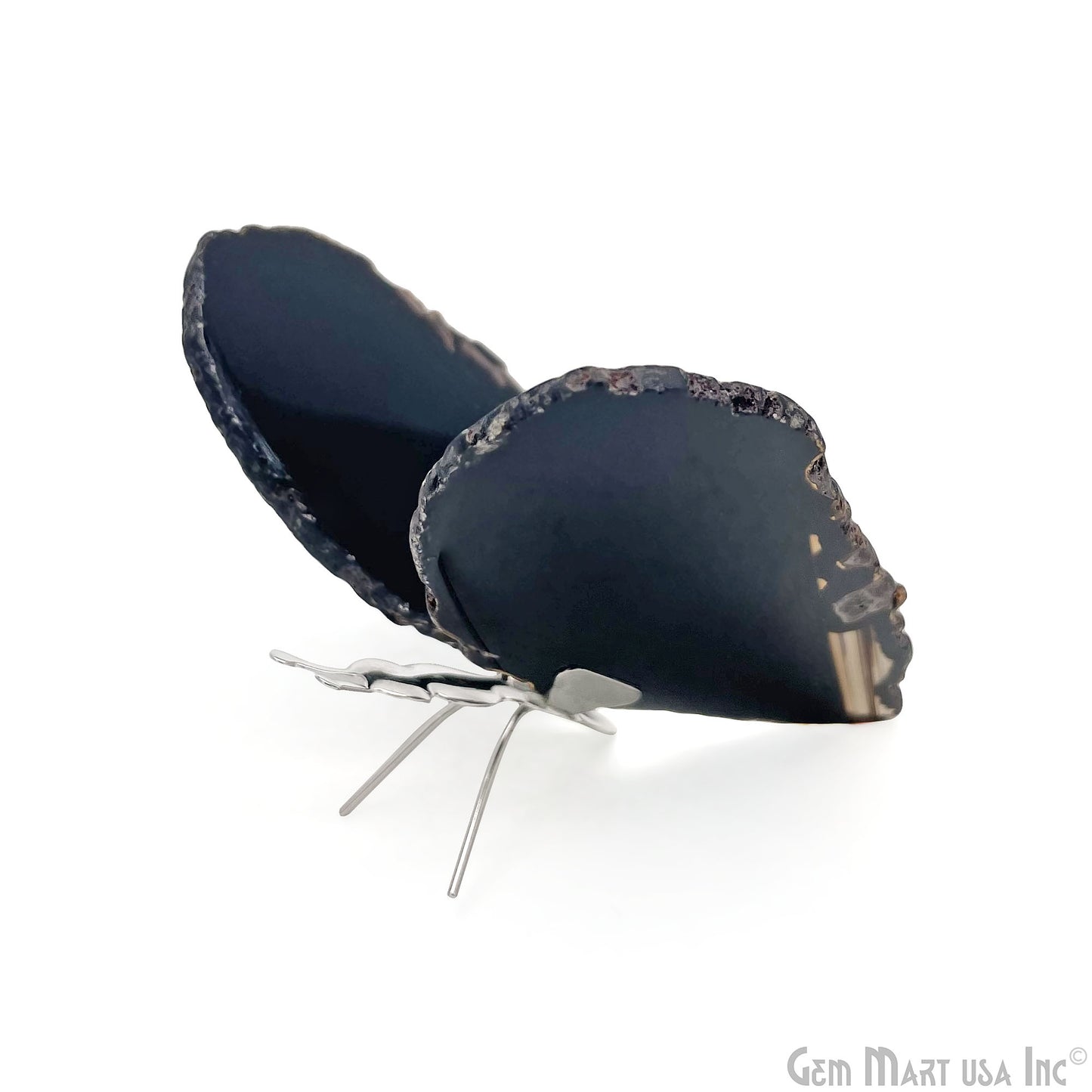 Black Agate Slice Butterfly, Natural Agate Décor, Butterfly Wing Home Décor, Agate Geode, Natural Gemstone Butterfly