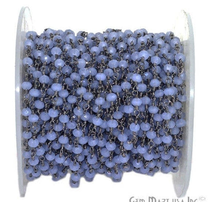 Lavender 3-3.5mm Oxidized Wire Wrapped Beads Rosary Chain - GemmartUSA (762880524335)