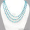 Turquoise 3-3.5mm Black Plated 18Inch Long Wire Wrapped Beads Necklace Chain - GemMartUSA