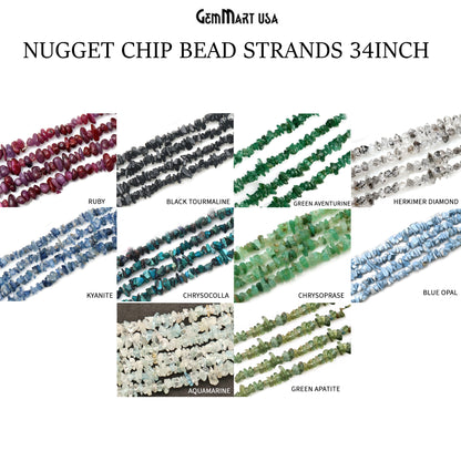 Natural Chip Beads, 34 Inch, Genuine Chip Strands, Drilled Strung Nugget Beads, 3-7mm, Polished, GemMartUSA (70001)