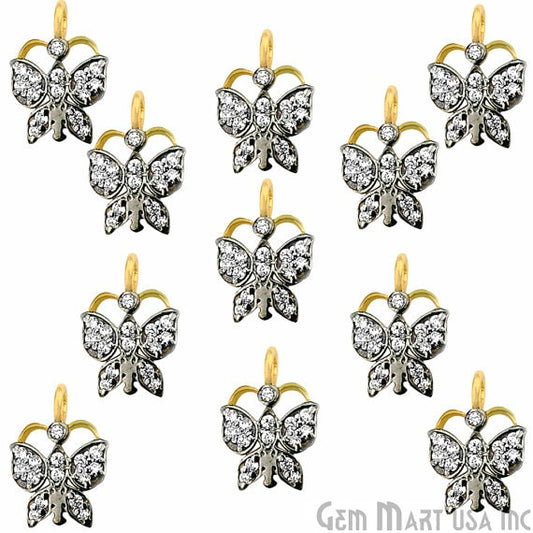 Butterfly Charms Diamond CZ Pave Gold Plated Charm for Bracelet Pendants & Necklace (CHWS-40015) - GemmartUSA (755005554735)