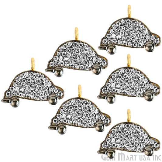 Car Charms Diamond CZ Pave Gold Plated Charm for Bracelet Pendants & Necklace (CHWS-40070) - GemmartUSA (755016630319)