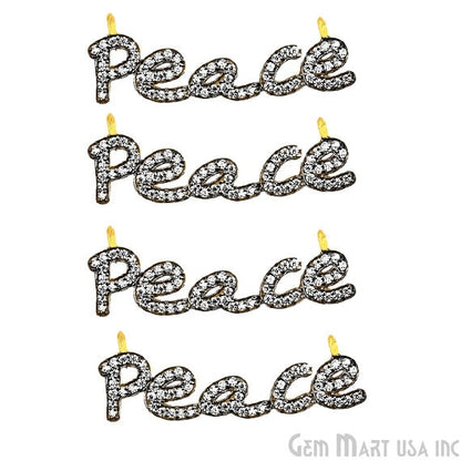 Letter Charms Diamond CZ Pave Gold Plated Charm for Bracelet & Pendants (CHWS-40086) - GemmartUSA (755026001967)