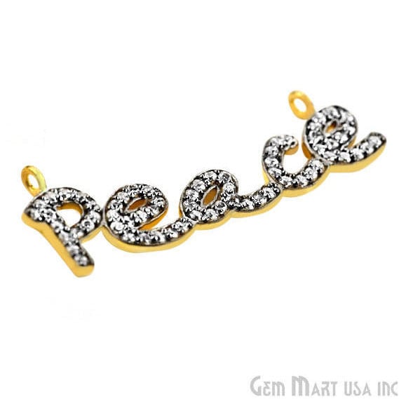 Letter Charms Diamond CZ Pave Gold Plated Charm for Bracelet & Pendants (CHWS-40086) - GemMartUSA (755026001967)