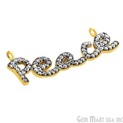 Letter Charms Diamond CZ Pave Gold Plated Charm for Bracelet & Pendants (CHWS-40086) - GemMartUSA (755026001967)