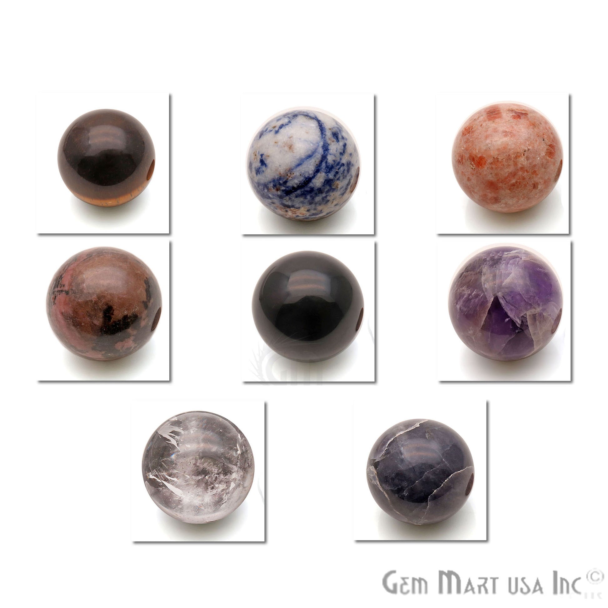 Gemstone Sphere ball, 40mm Reiki Healing Crystal, Chakra Stones, Healing Stones, Fortune Ball (Pick Stone) - GemMartUSA