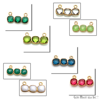 DIY Gemstone 20x10mm Gold Plated Chandelier Finding Component (Pick Your Gemstone) - GemMartUSA