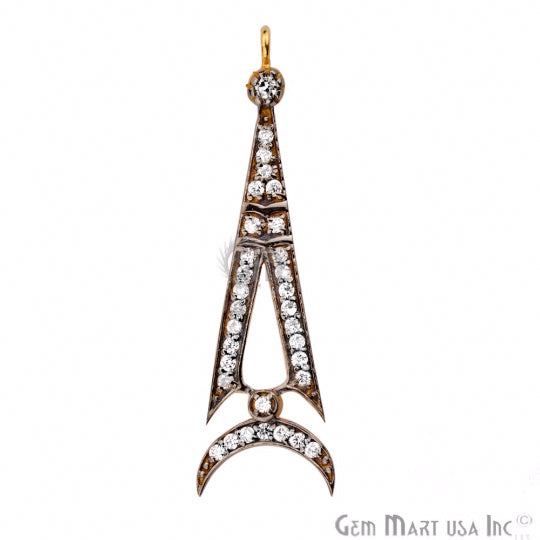 Cubic Zircon Pave 'Madina' Gold Vermeil Charm For Bracelet & Pendants - GemmartUSA