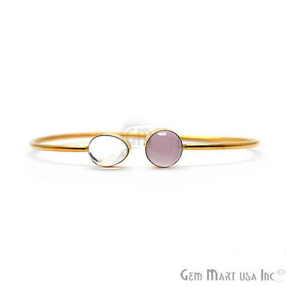 Adjustable Gold Plated Stacking Bangle Bracelet Women's Jewelry