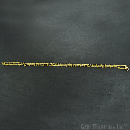 Natural Citrine Necklace chain, 18 Inch Gold Plated Beaded Necklace Jewellery - GemMartUSA