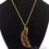 One Of A Kind Brown Rough Druzy 14X50mm Gold Electroplated 18 Inch Chain With Pendant - GemMartUSA