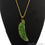 One Of A Kind Green Rough Druzy 51x14mm Gold Electroplated 18 Inch Chain With Pendant - GemMartUSA