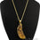 One Of A Kind Brown Rough Druzy 47x14mm Gold Electroplated 18 Inch Chain With Pendant - GemMartUSA