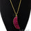 One Of A Kind Pink Rough Druzy 47x13mm Gold Electroplated 18 Inch Chain With Pendant - GemMartUSA