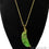 One Of A Kind Green Rough Druzy 48x14mm Gold Electroplated 18 Inch Chain With Pendant - GemMartUSA