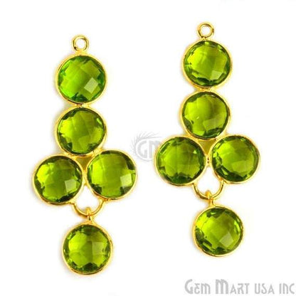 Peridot 41x18mm Gold Plated Gemstone Bezel Component - GemmartUSA