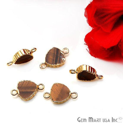 Trillion 10mm Zig Zag Gold Edged Gemstone Connector