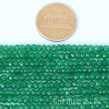Green Onyx Rondelle Beads, Natural, Meditation Bracelet, Beaded Curtain, Mardi Gras, 3-4mm 13" Length (762708328495)