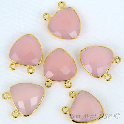 Trillion 14mm Cat Bail Silver Bezel Gemstone Connector