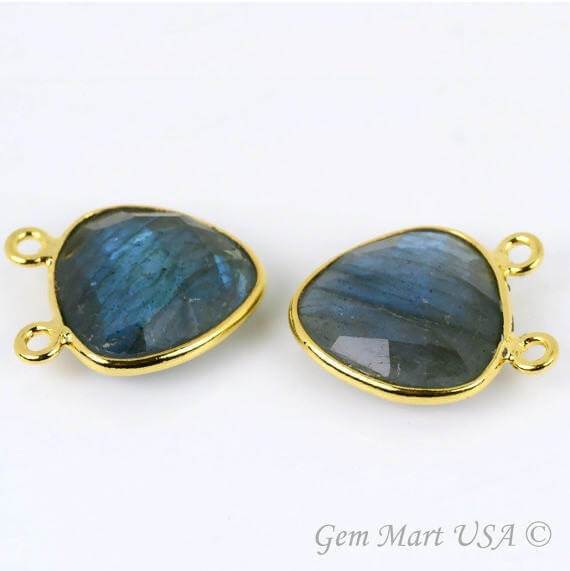Trillion 14mm Cat Bail Silver Bezel Gemstone Connector
