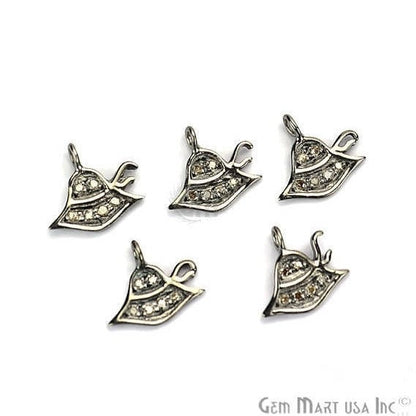 Hat Shape Diamond Charms Pendant, 10mm 925 Sterling Silver Pave Charms Pendant - GemMartUSA (755143573551)