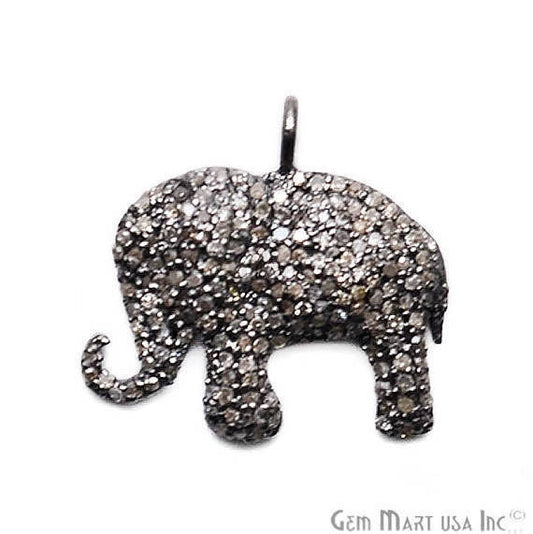 Pave Republican Diamond Charm Pendant, Sterling Silver Necklace Charm Pendant - GemMartUSA (763572224047)