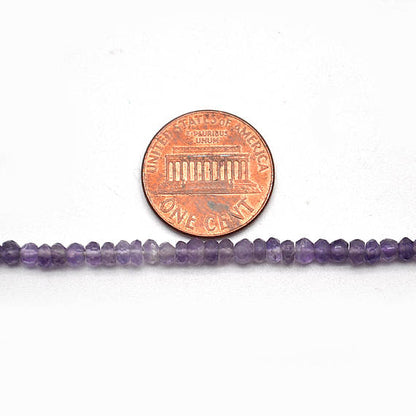 Amethyst Shaded Micro Faceted Rondelle 3-4mm 13Inch Length AAAmazing quality Jewelry Making Supply Beads (RLAA-70010) - GemMartUSA (762686832687)