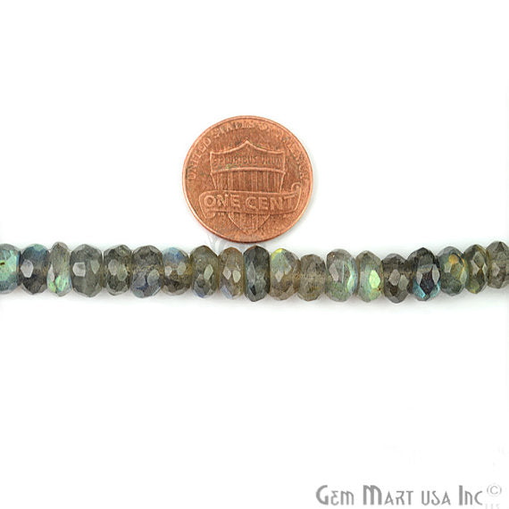 1 Strand Micro Faceted AAA Quality Natural Labradorite 13Inch Full Length 7-8mm Round Rondelle (RLLB-70026) - GemMartUSA (762714783791)