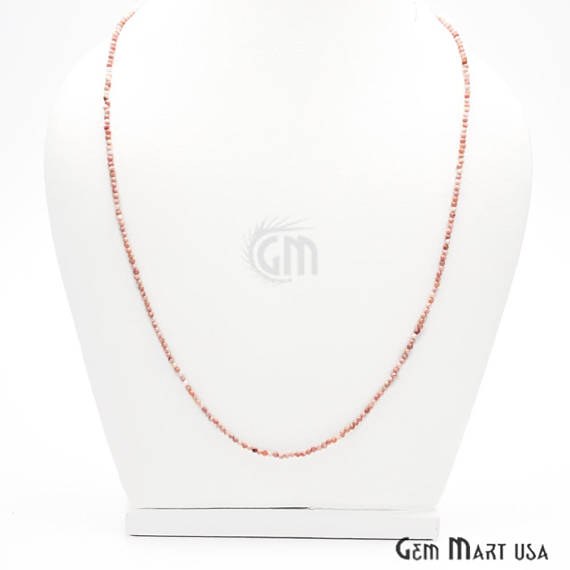 Pink Opal Bead Chain, Silver Plated Jewelry Making Necklace Chain - GemMartUSA (762469548079)