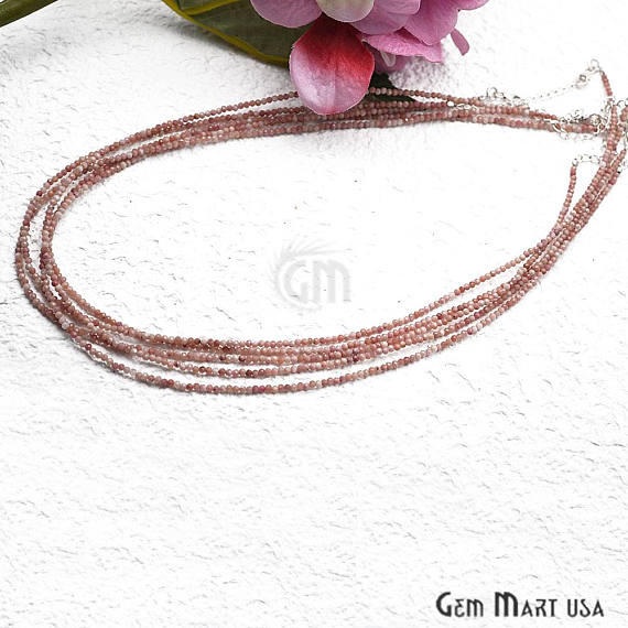 Pink Opal Bead Chain, Silver Plated Jewelry Making Necklace Chain - GemMartUSA (762469548079)